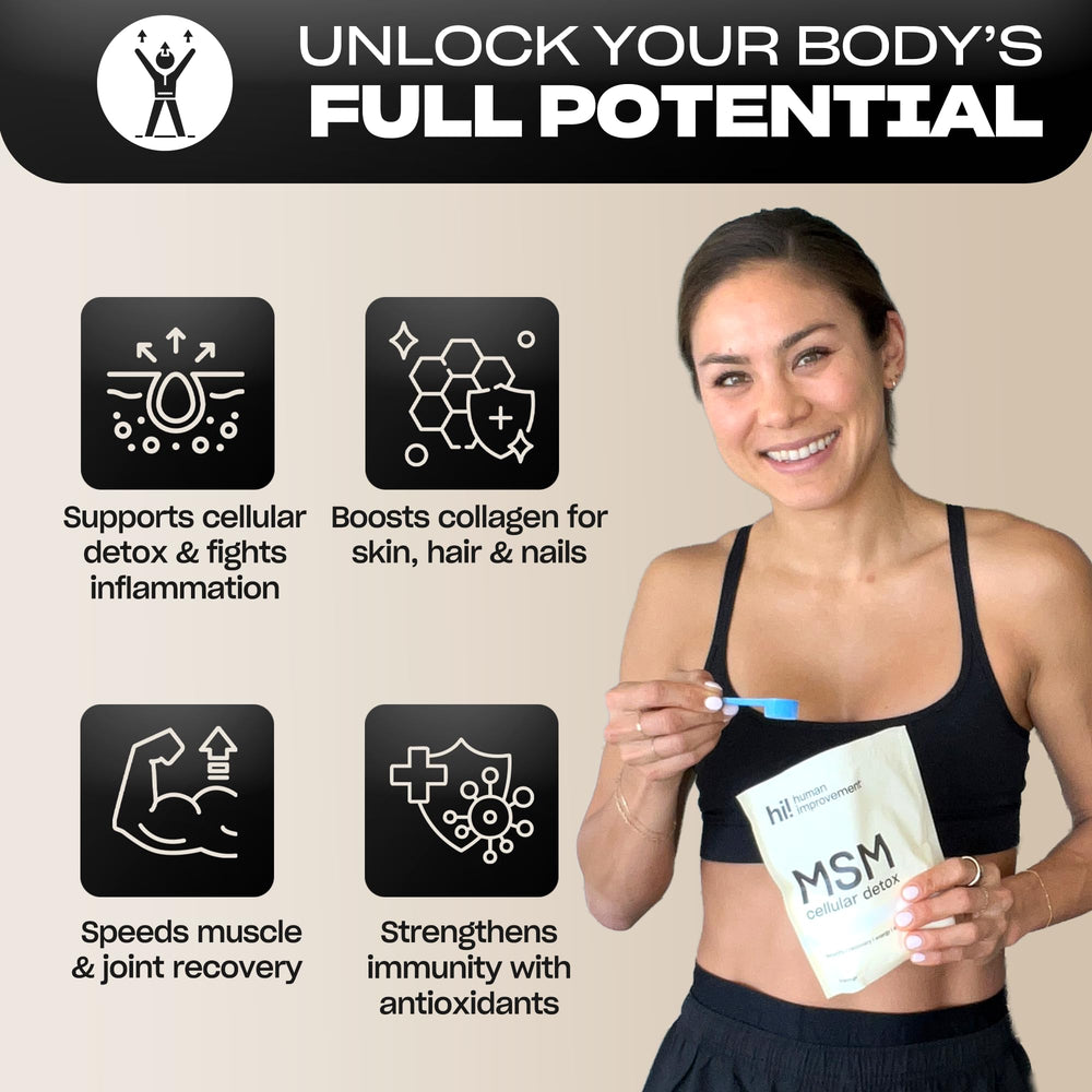 Human Improvement Pure MSM powder scoop with measured serving for consistent daily intake