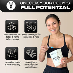 Human Improvement Pure MSM powder scoop with measured serving for consistent daily intake