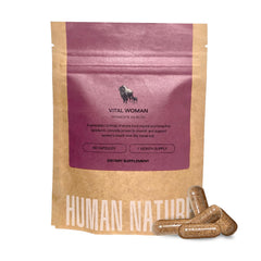 HUMAN NATURE Vital Woman bison liver capsules support natural energy with organ-based nutrition.