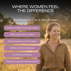 HUMAN NATURE Vital Woman bison organ-meat blend supports ovarian health with bioavailable nutrients.