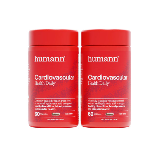 Humann Cardiovascular Health Daily bottle front promotes vascular support.
