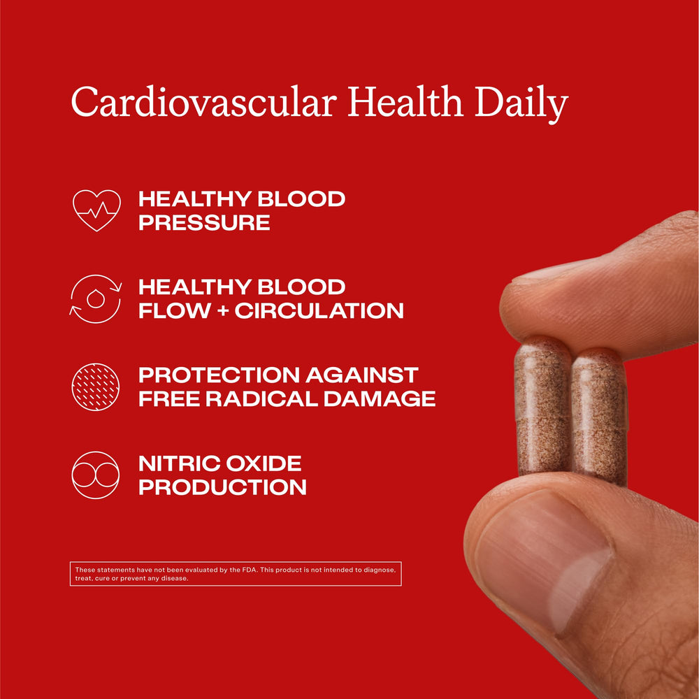 Humann Cardiovascular Health Daily capsules close-up highlighting the small plant-based soft capsules