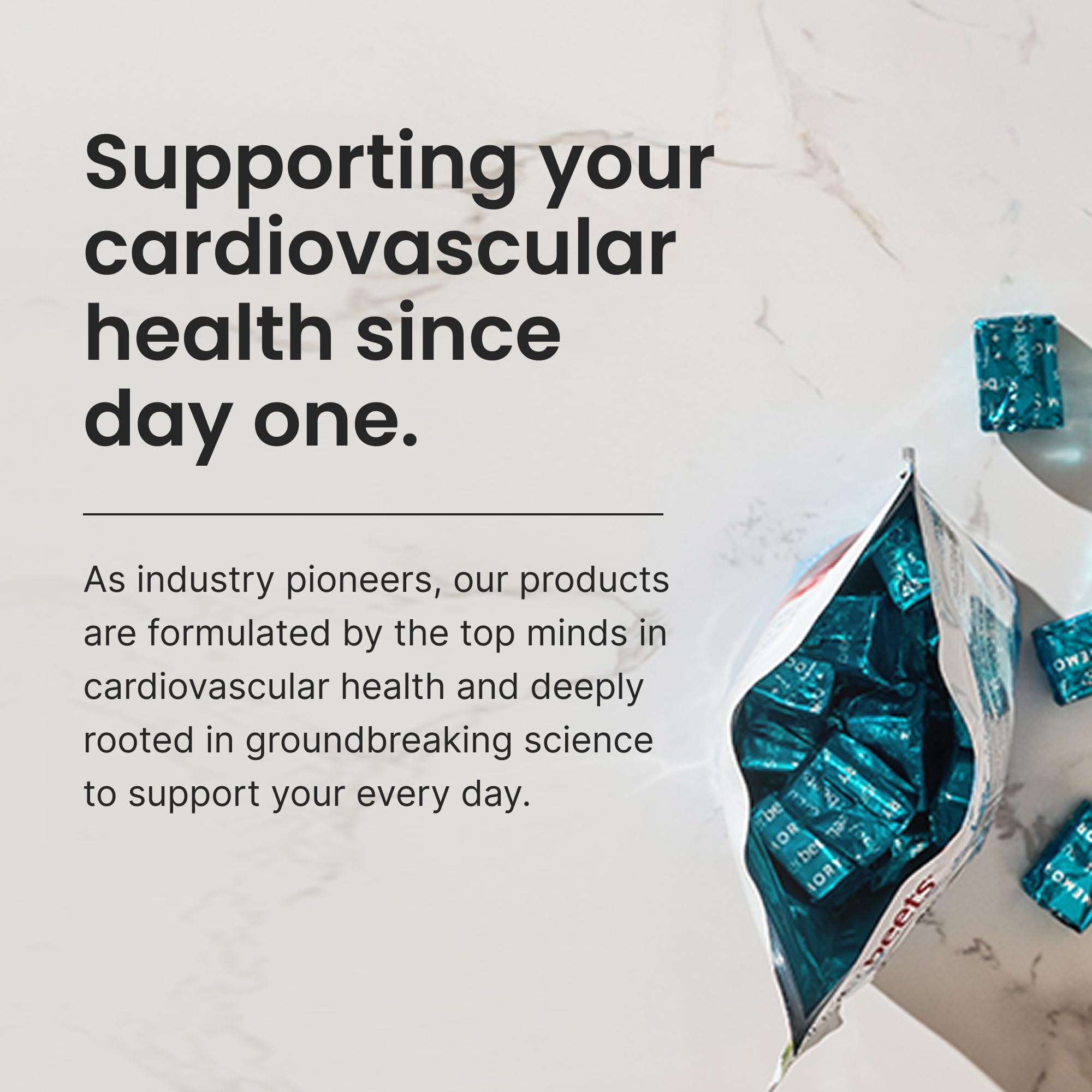 Humann Heart Chews beet root powder close-up; vibrant color and natural flavor.