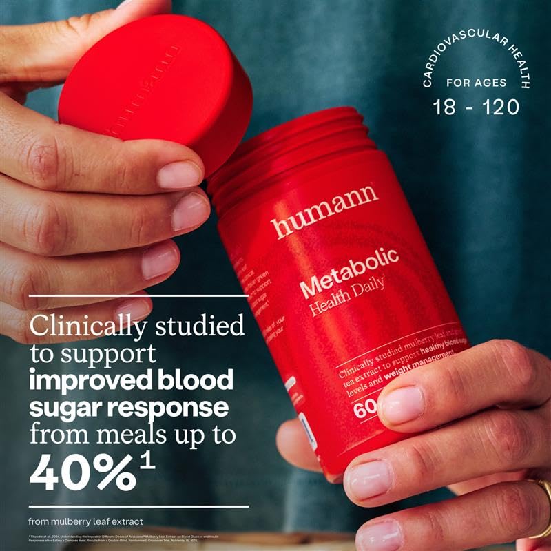 Humann Metabolic Health Daily mulberry leaf close-up highlights natural post-meal support.