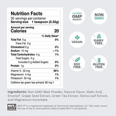 Humann SuperBeets Energy Plus grape seed extract close-up highlighting heart-supporting ingredients.