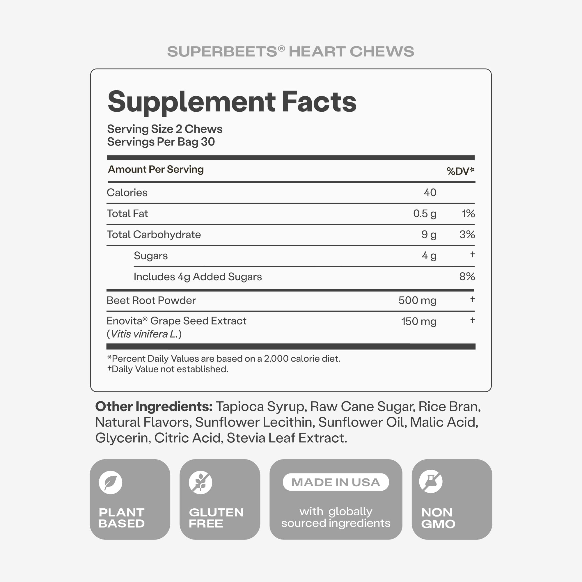 Humann SuperBeets Heart Chews on-the-go packet for busy days and quick energy.
