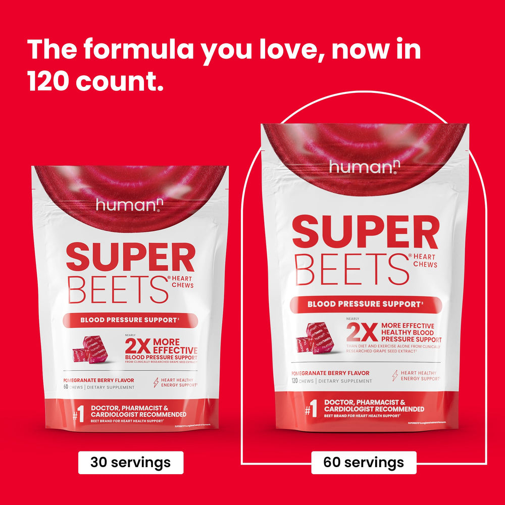 Humann SuperBeets packaging emphasizing on the go convenience