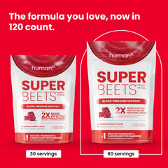 Humann SuperBeets packaging emphasizing on the go convenience