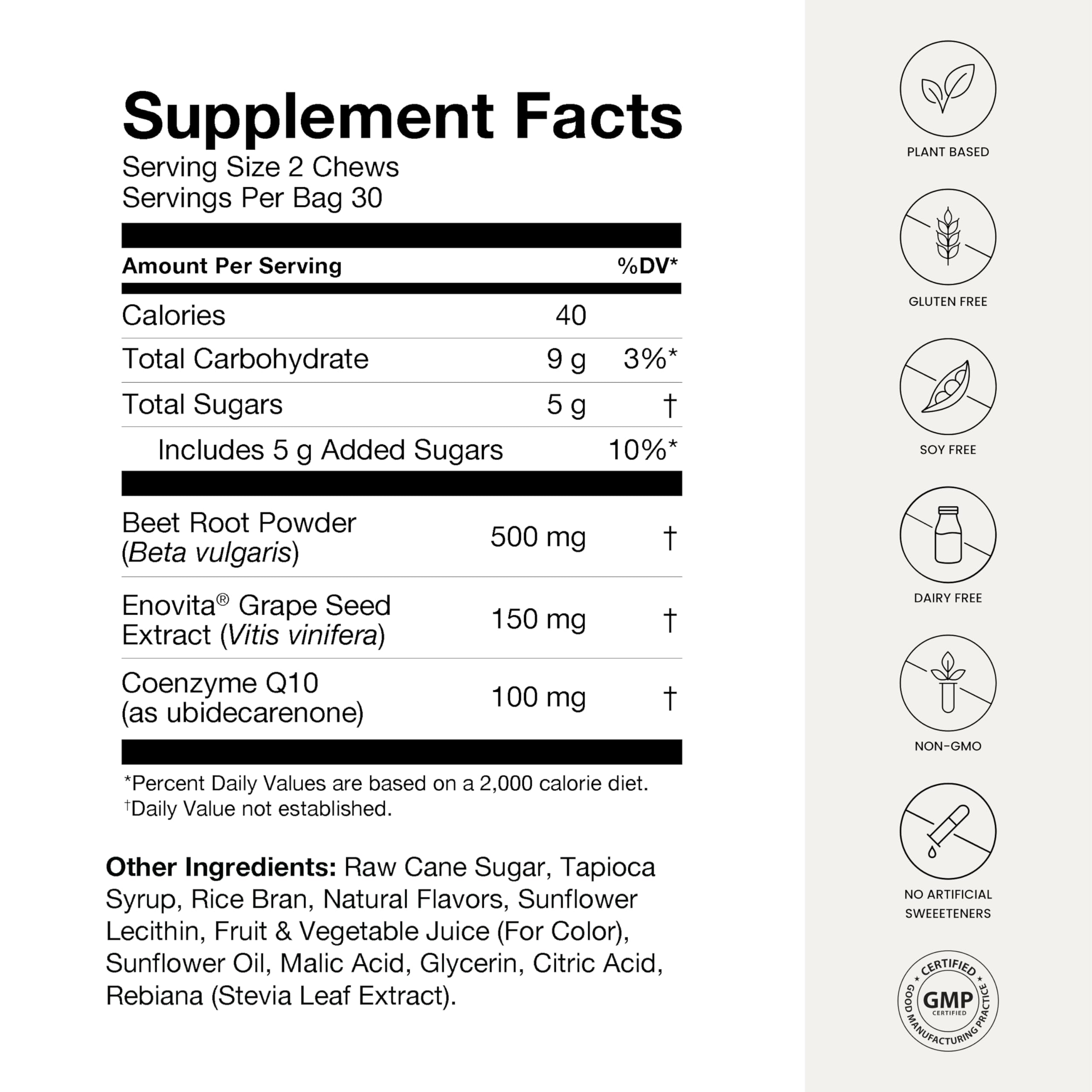 Humann SuperBeets Heart Chews compact pack ideal for travel.