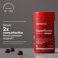 Humann SuperBeets ingredient panel features beetroot powder for natural color and flavor