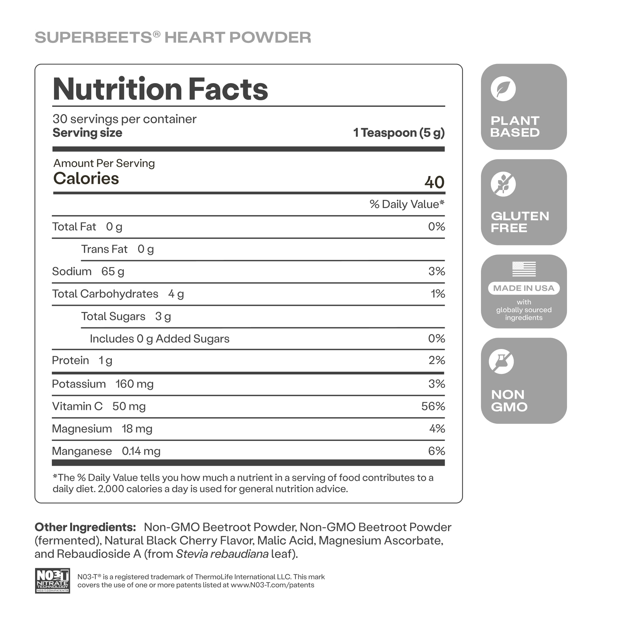 Humann SuperBeets instruction-card explains how to mix in 4–6 oz water.