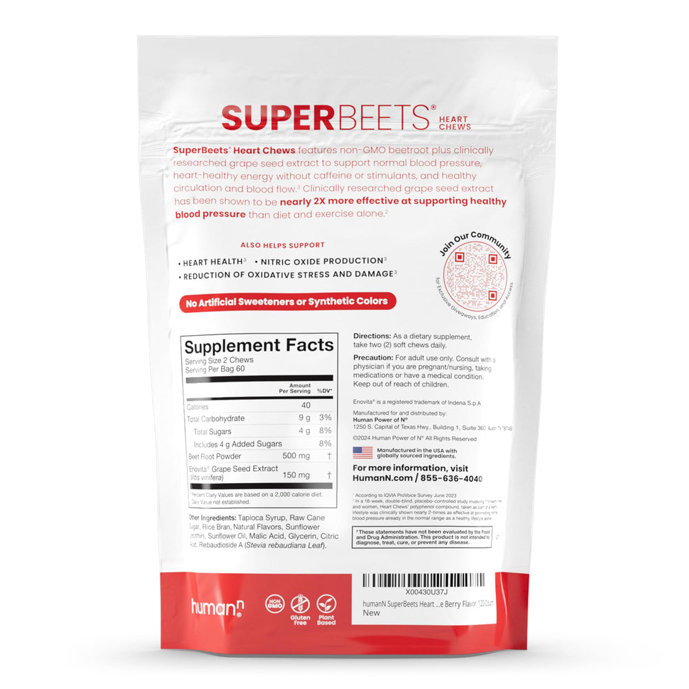 Display of Humann SuperBeets package on a table