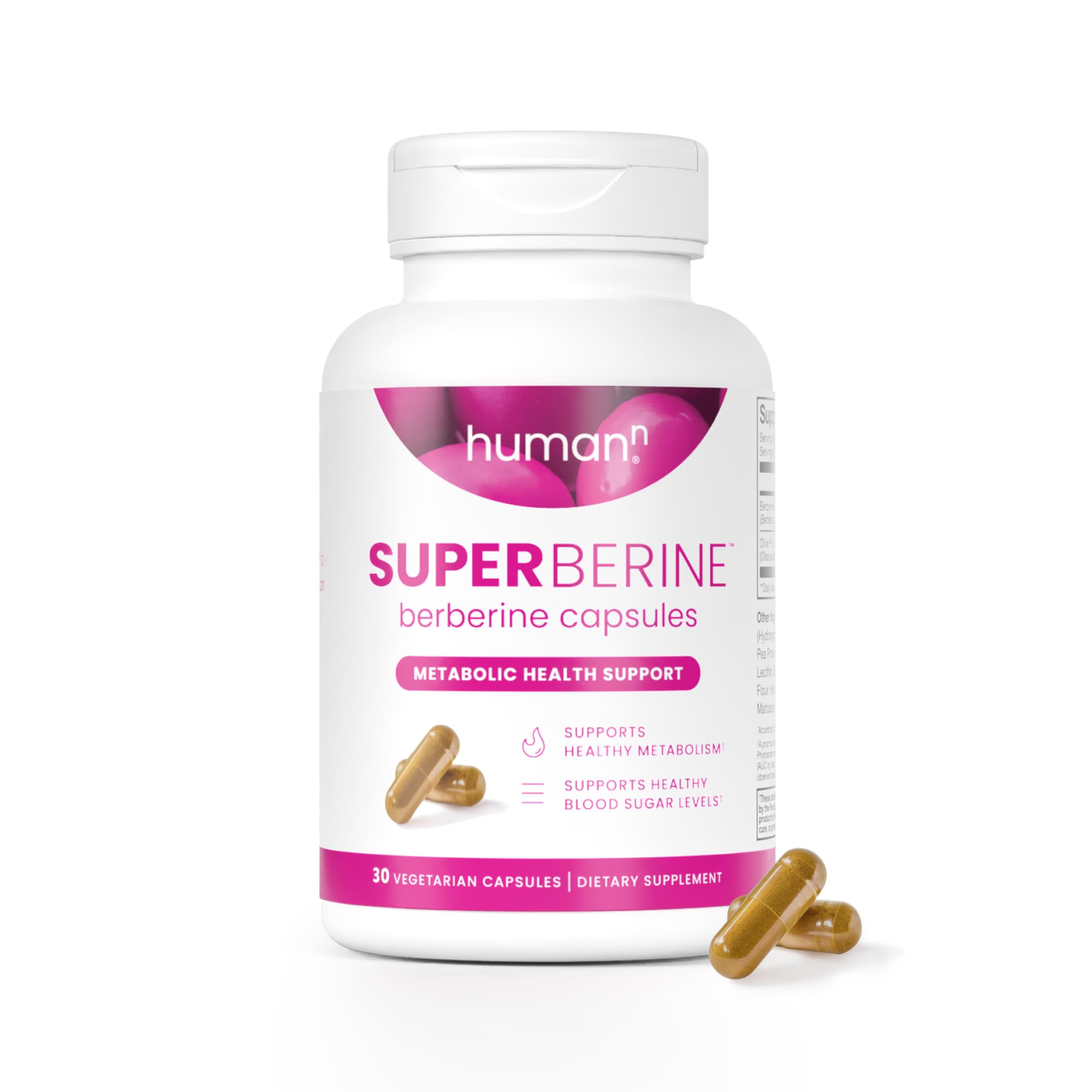 Humann SuperBerine capsule close-up highlighting high-absorption formulation
