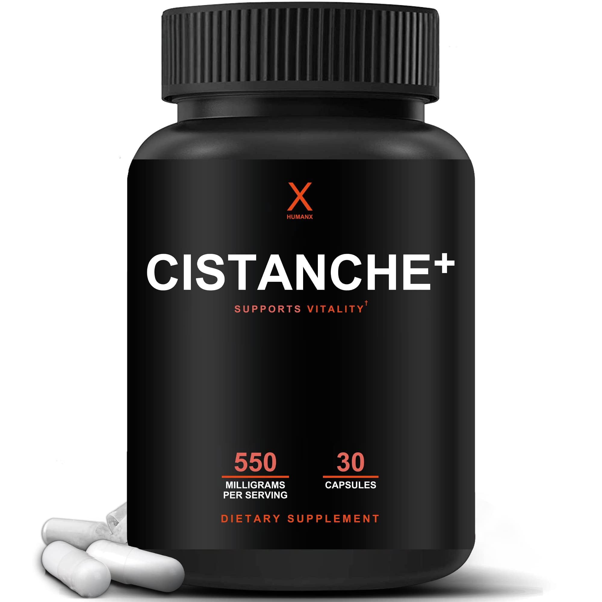 HUMANX Cistanche+ bottle close-up for daily vitality support