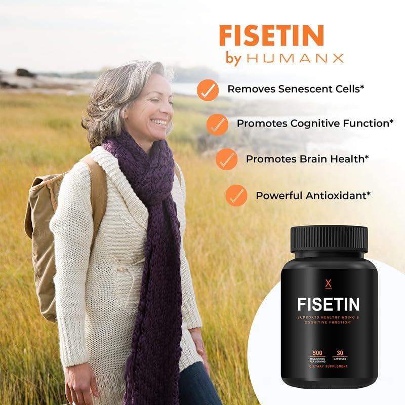 HUMANX Fisetin label details — Non-GMO purity for clean supplementation