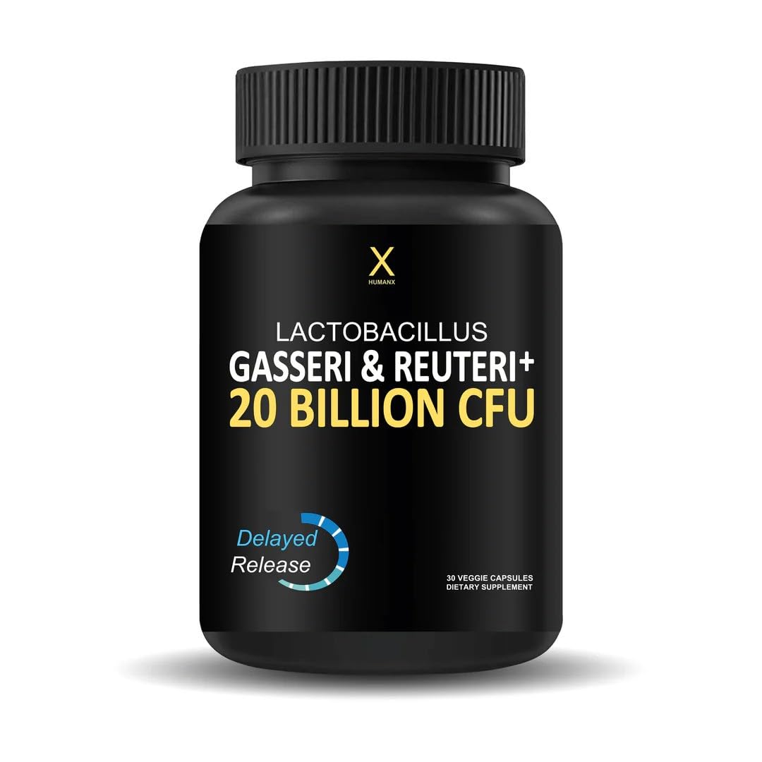 HumanX probiotic bottle with 20B CFU for daily gut support.