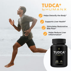 HumanX Tudca+ ingredients milk thistle illustration emphasizes liver cell support.