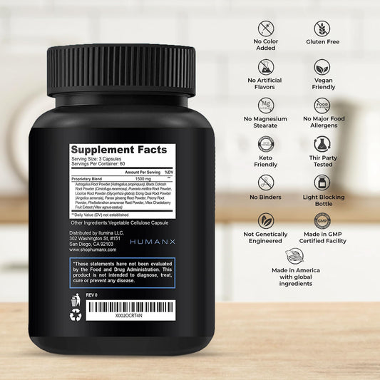 HUMANX VertiGone capsules are shown as natural dizziness relief options.