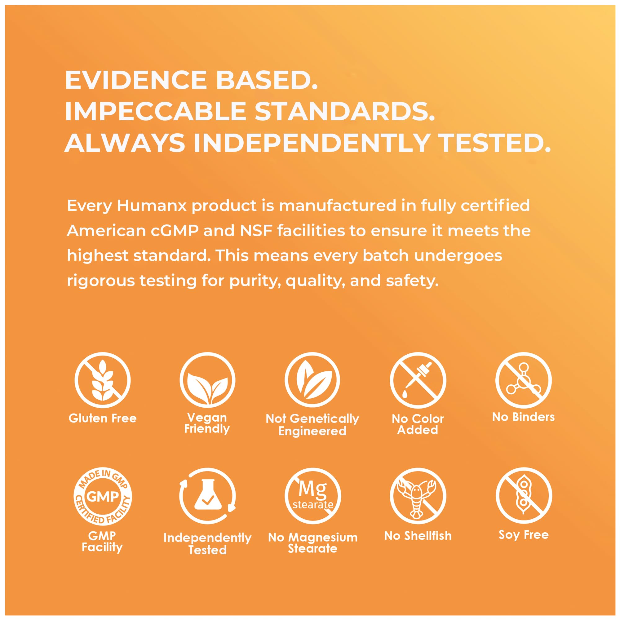 HUMANX VertiGone ingredients are highlighted as an evidence-based blend.
