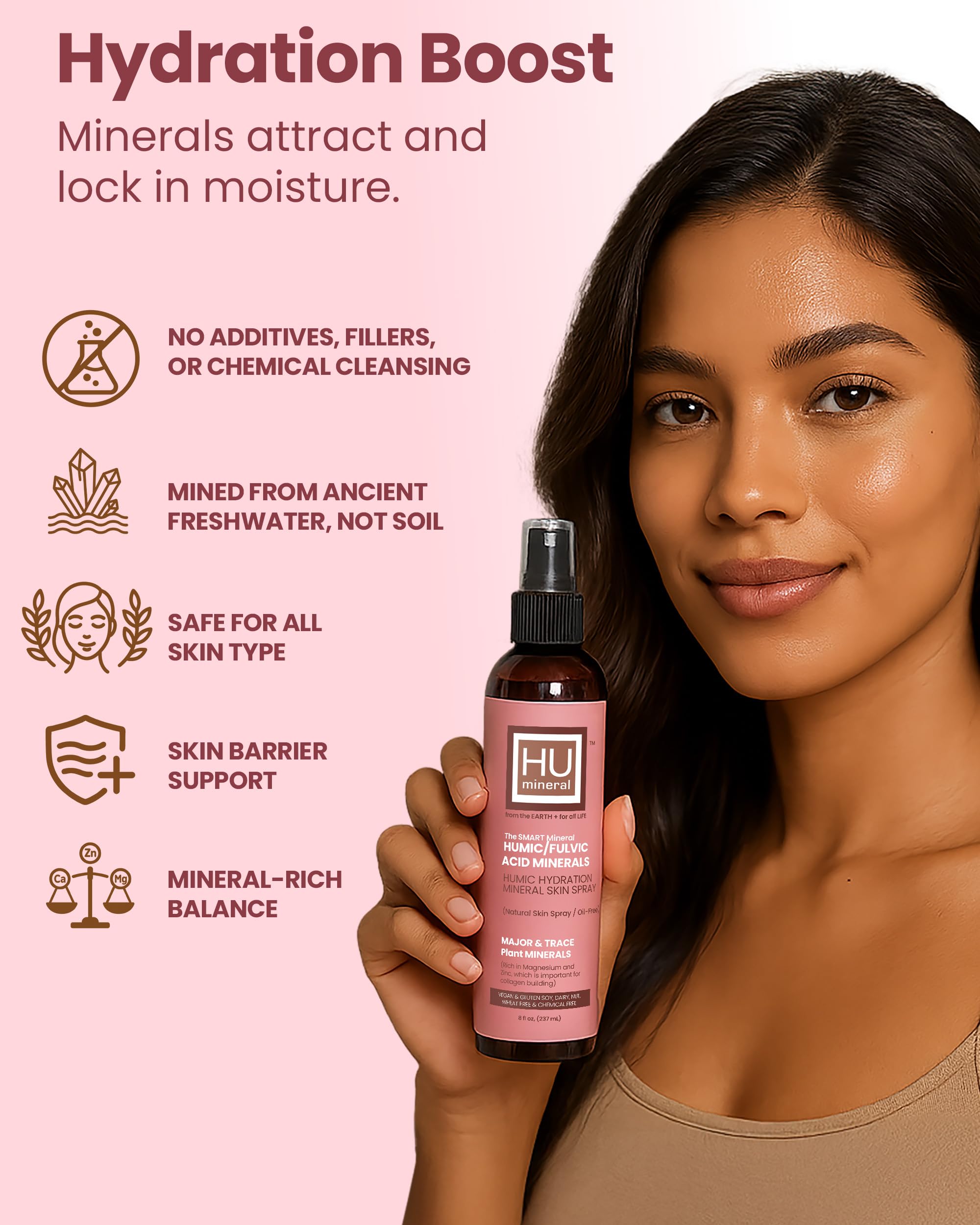 HUmineral spray for hair and scalp hydration in daily routine