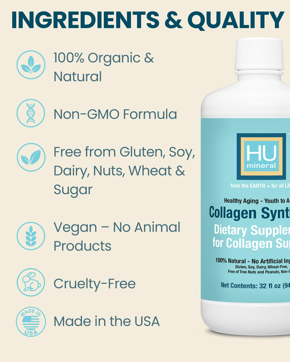 Close-up label featuring Tremella mushrooms and Vitamin C benefits