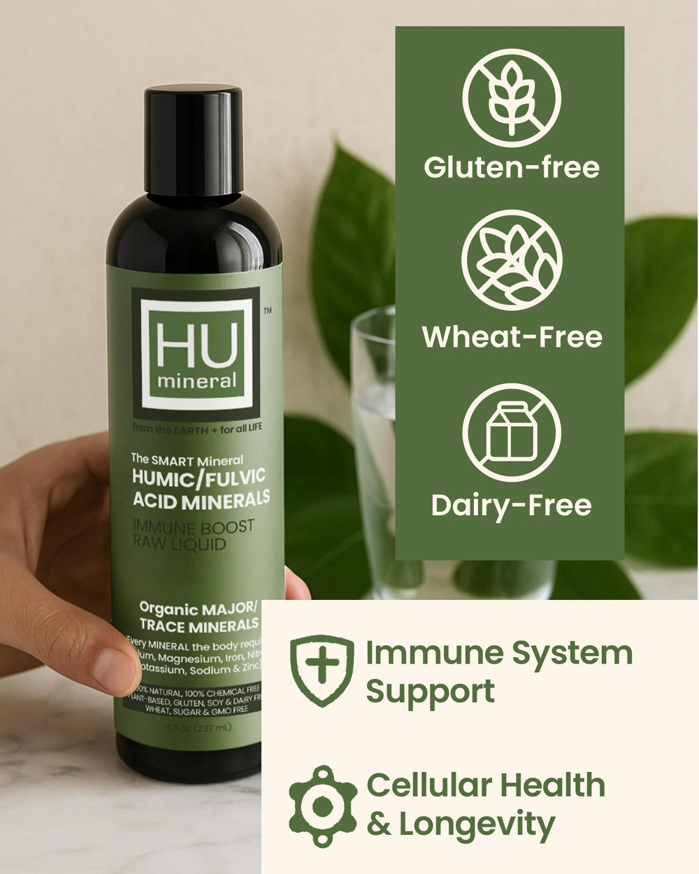 Humineral in tea or smoothie supports daily vitality