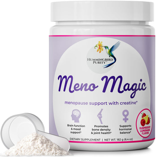 Hummingbird Purity Meno Magic bottle front label for daily menopause support