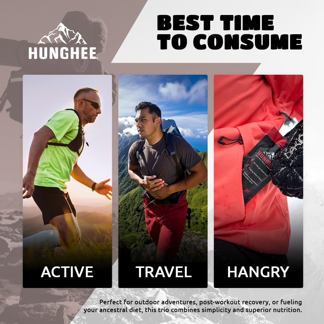 Hunghee Keto-friendly energy bite in action along rugged trail.