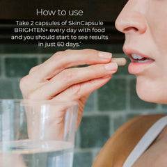 Brighten+ capsules pictured as part of a simple morning routine.