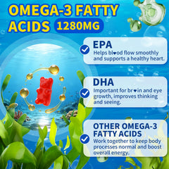 HUUAYAO gluten-free, non-GMO omega-3 gummies for wellness.