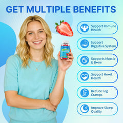 HUUAYAO Magnesium Complex Gummies nutrition panel showing eight magnesium forms