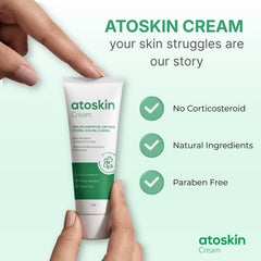 HVSun Atoskin Cream packaging highlighting gentle, non-steroidal solution