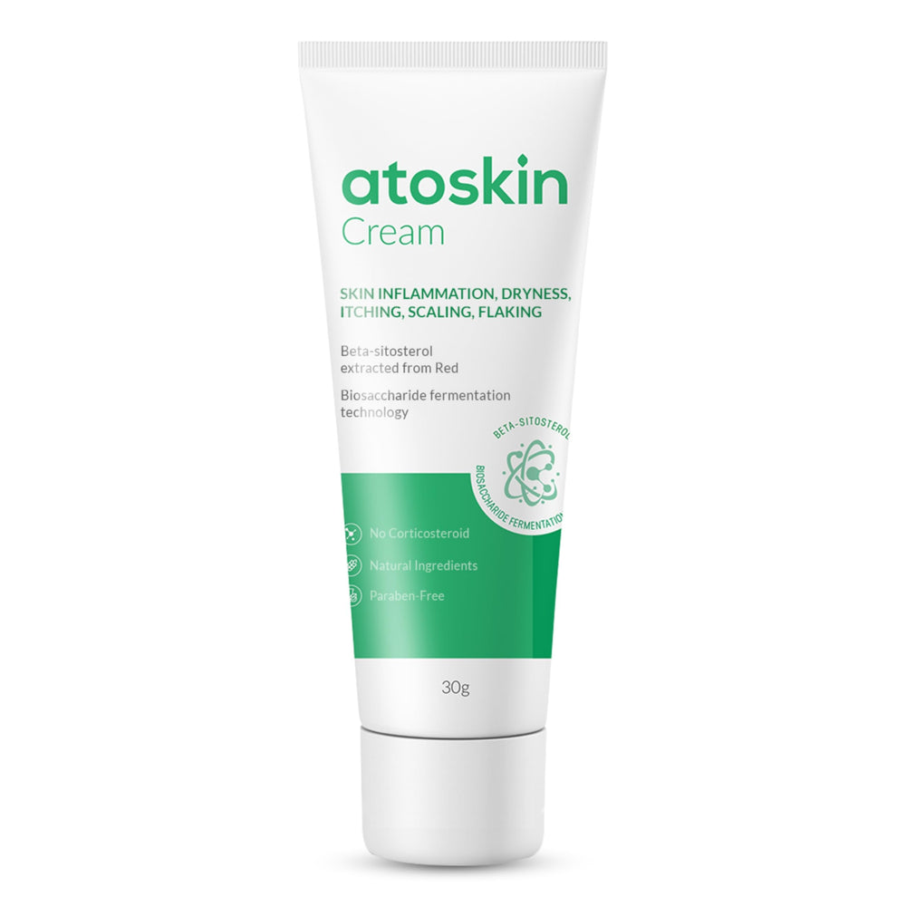 HVSun Atoskin Cream tube closeup for soothing eczema care