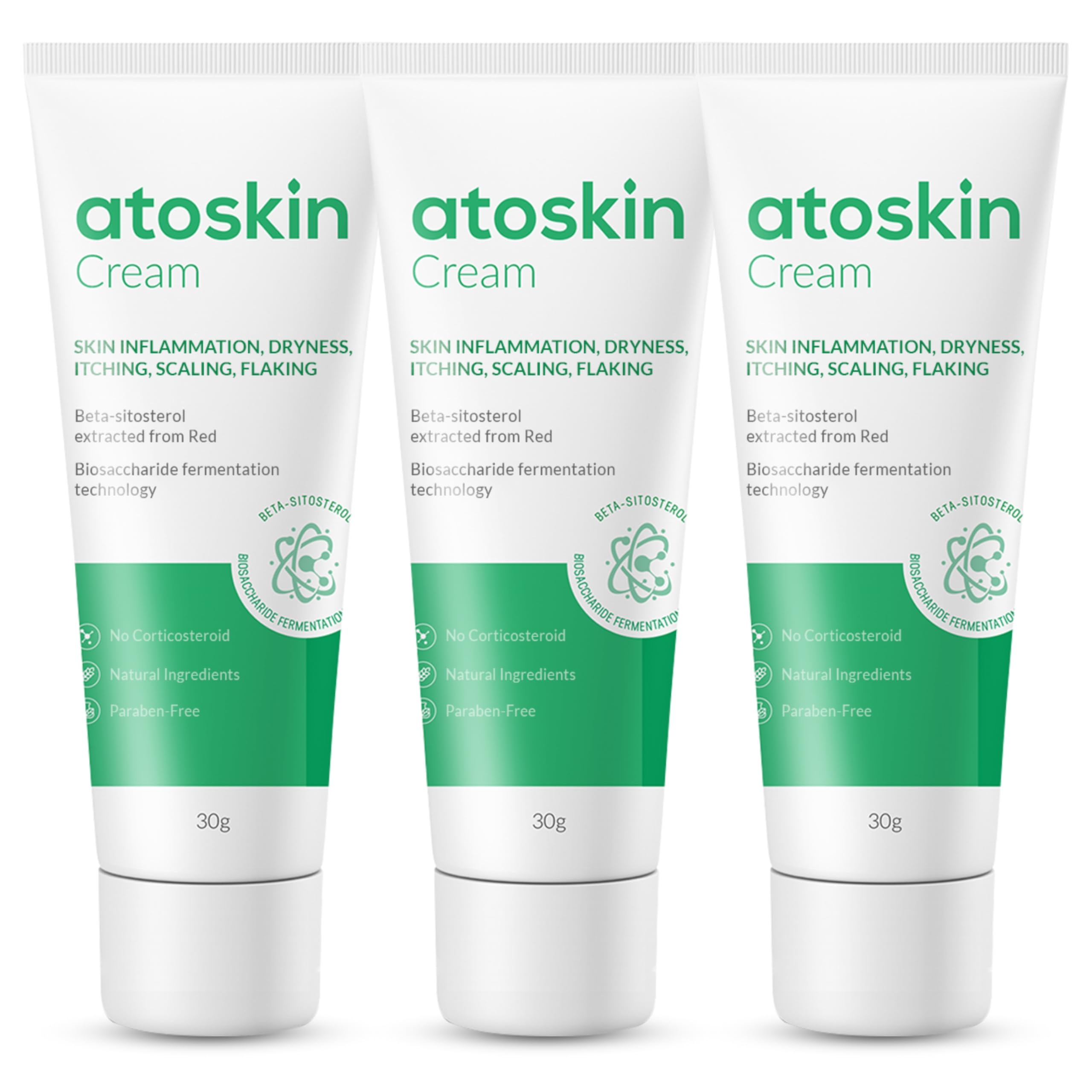 HVSun Atoskin eczema cream bottle with pump for irritated skin relief.