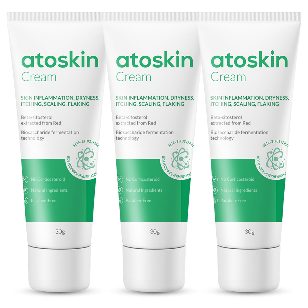 HVSun Atoskin eczema cream bottle with pump for irritated skin relief.