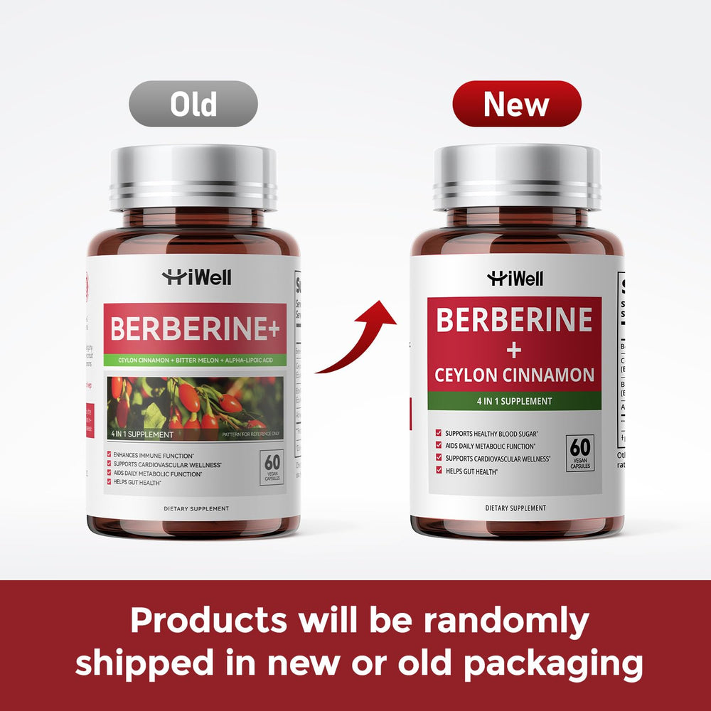 HiWell Berberine Cinnamon serving idea with cup shows daily routine integration.