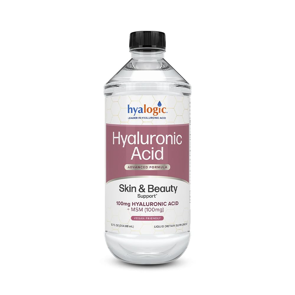 Hyalogic Liquid Hyaluronic Acid Supplement bottle for inner hydration.