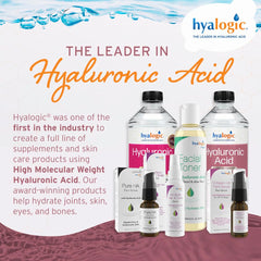 Hyalogic morning routine with liquid supplement for daily hydration.