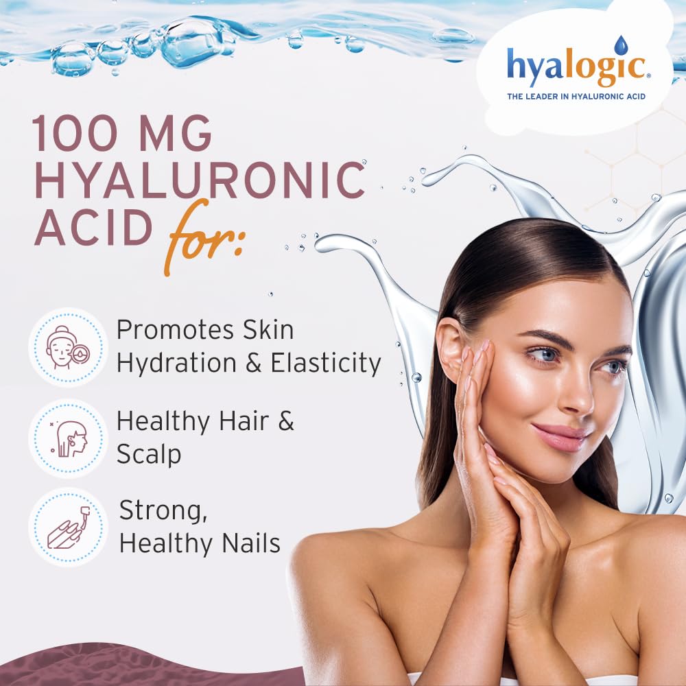 Hyalogic supplement in use scene emphasizing skin hydration.
