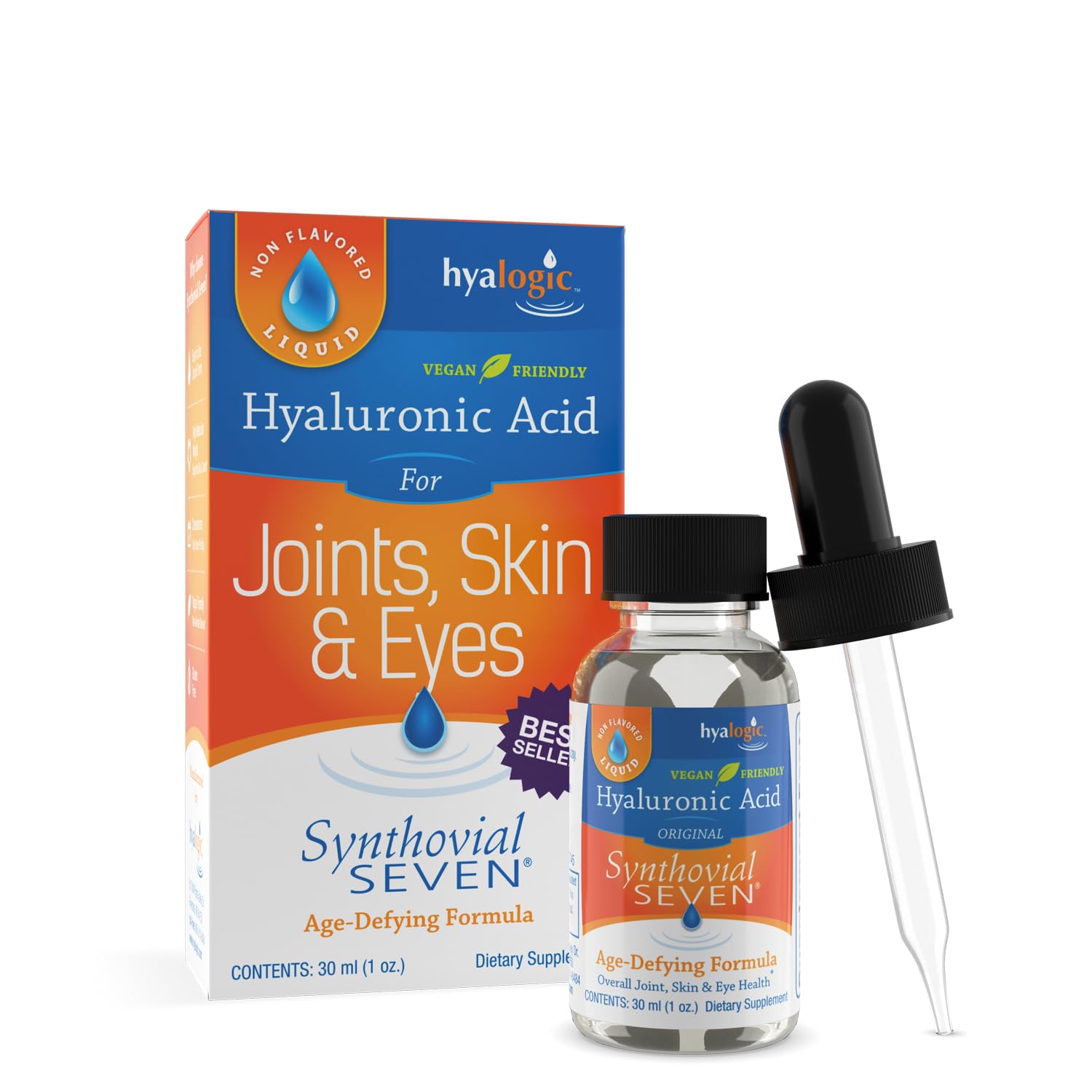 Hyalogic Synthovial Seven bottle pour shows convenient liquid hydration.