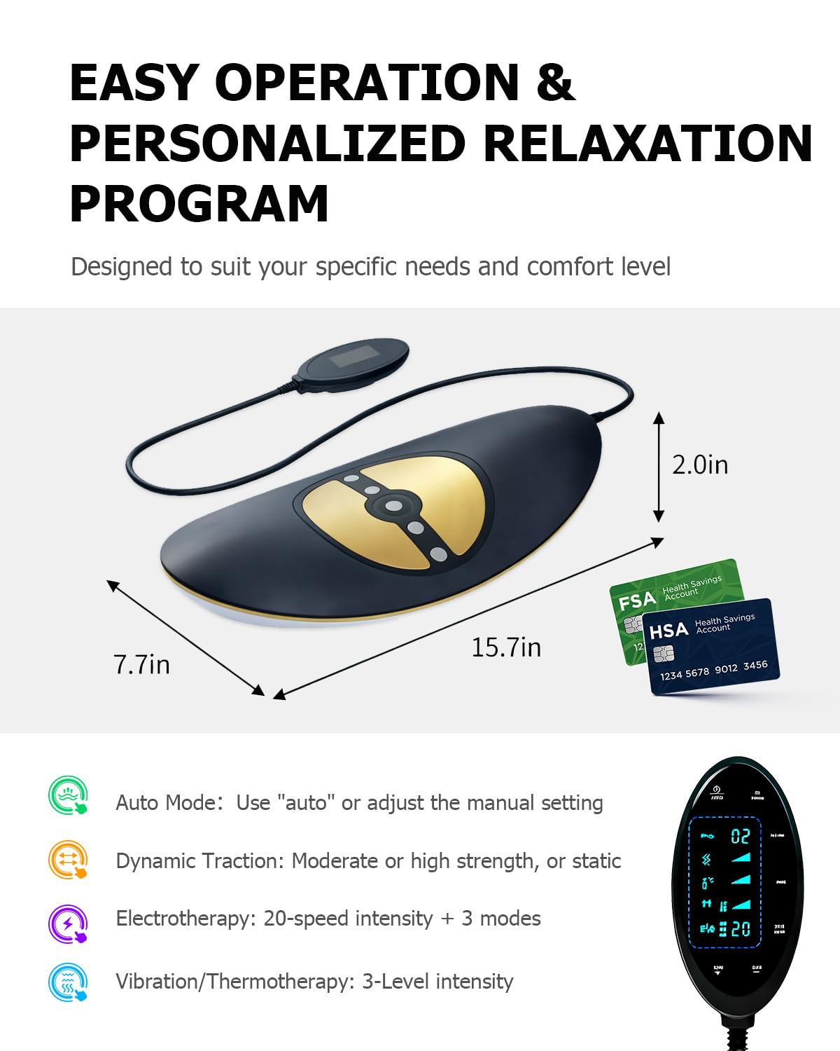 Hybodies Lumbar Traction Device side view highlights ergonomic curvature for comfortable use.