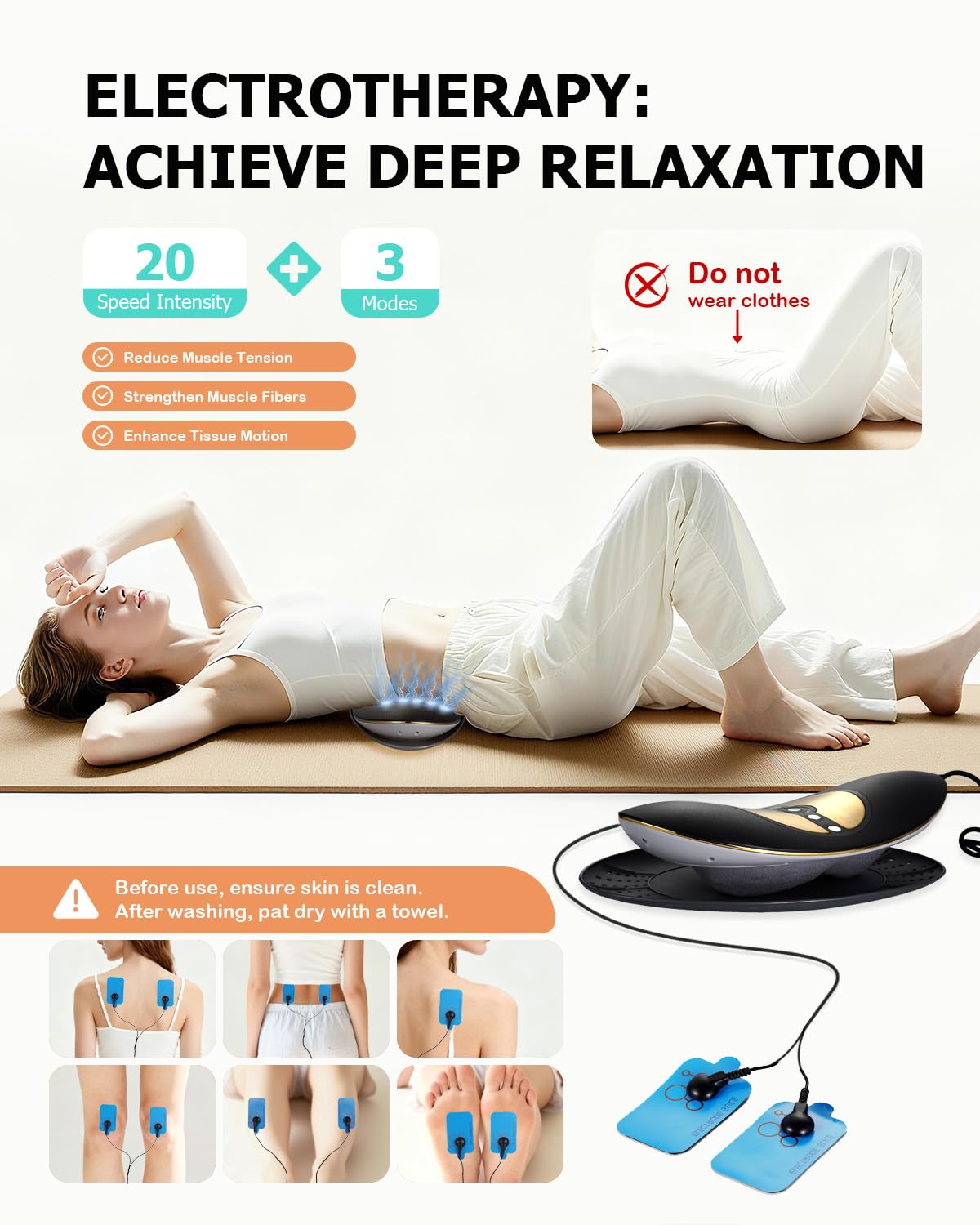 Hybodies vibration massage with three levels targets tight muscles around the lower back.
