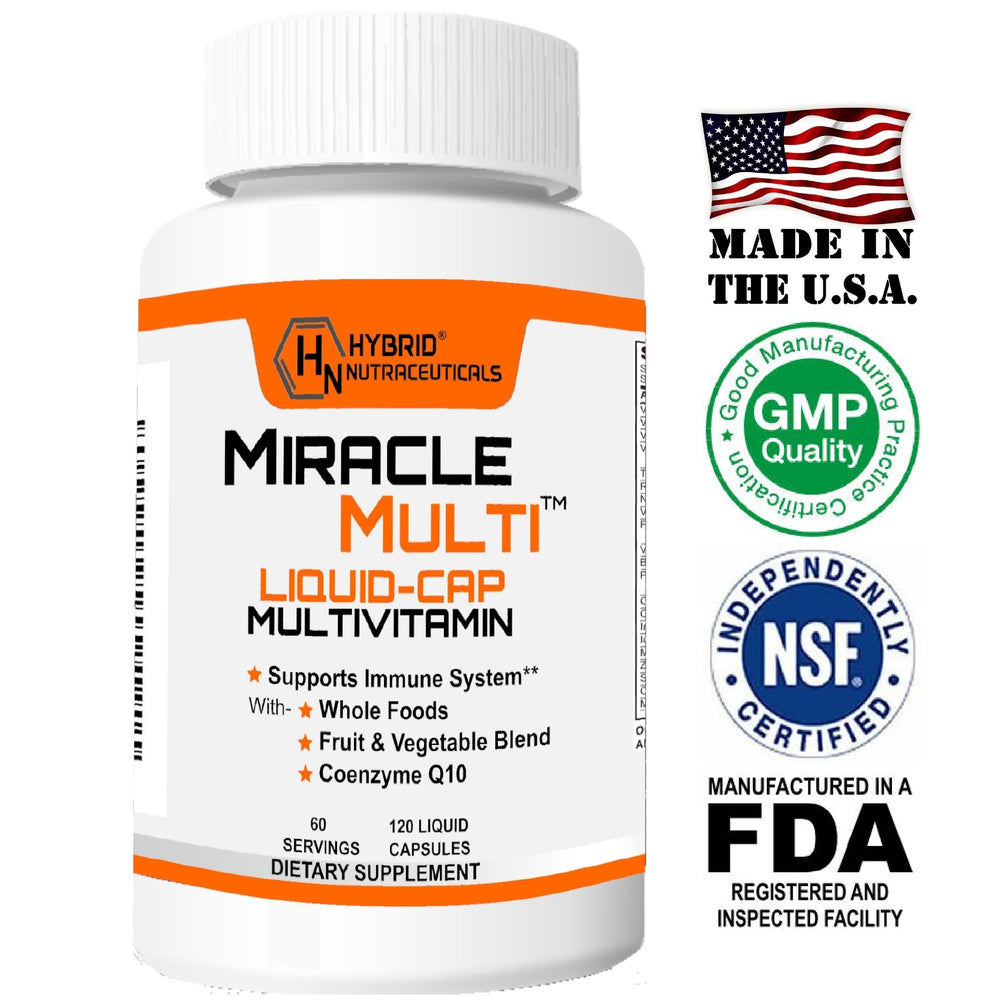 MiracleMulti highlights CoQ10 and B vitamins for daily energy.