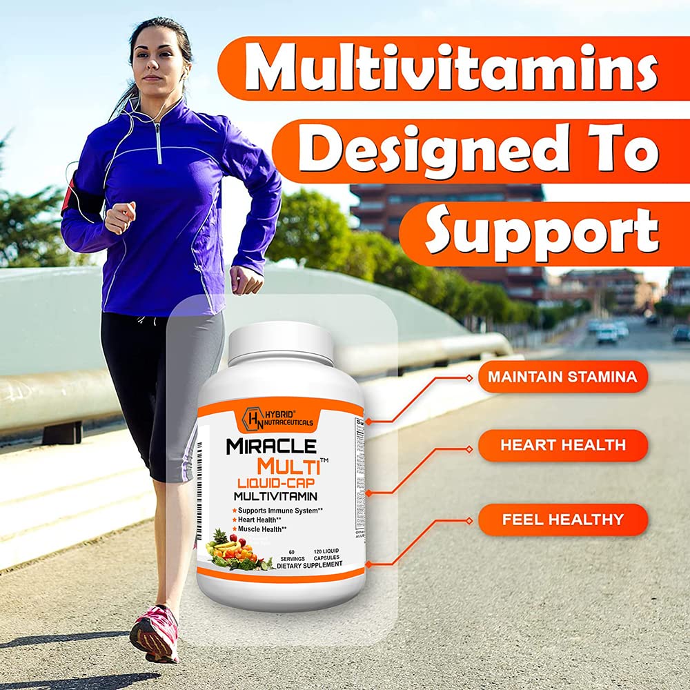 MiracleMulti softgels close-up showing easy-to-swallow capsules.