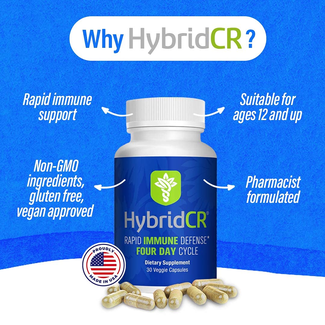 HybridCR capsules show 30 veggie capsules for monthly use