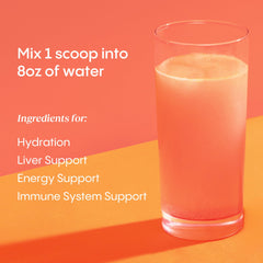 Hydralyte dissolving powder poured into water for quick hydration