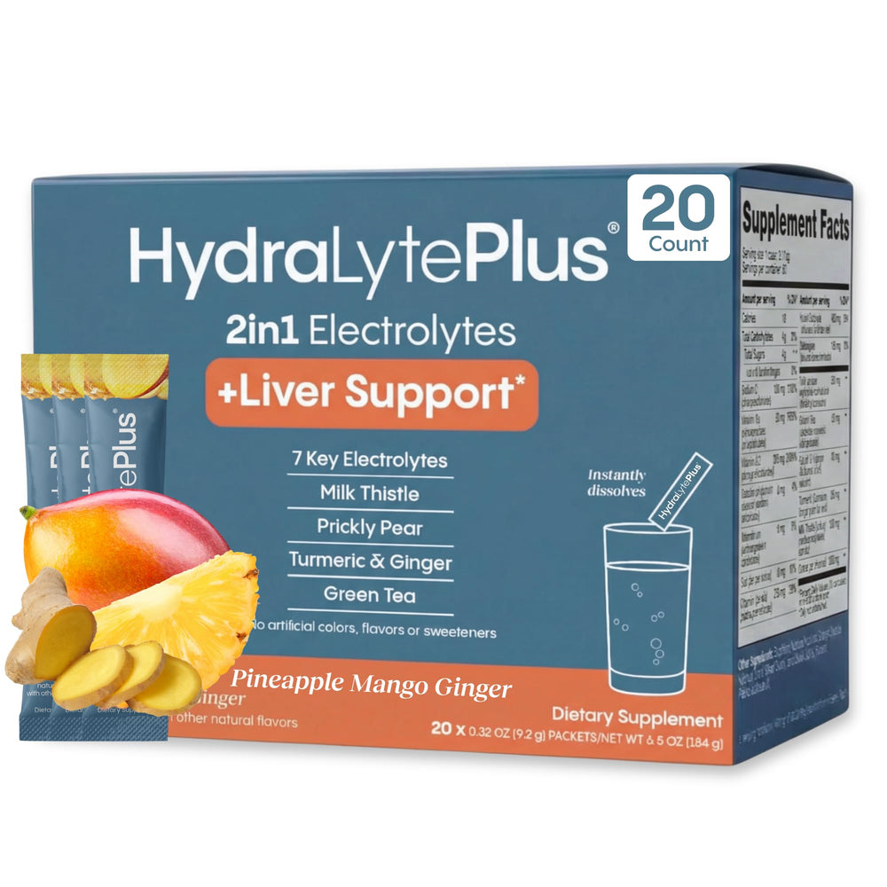Hydralyte Liver Support bottle front for rapid hydration and daily wellness