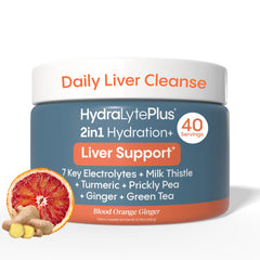 Hydralyte Liver Support packet highlighting liver friendly ingredients for daily hydration