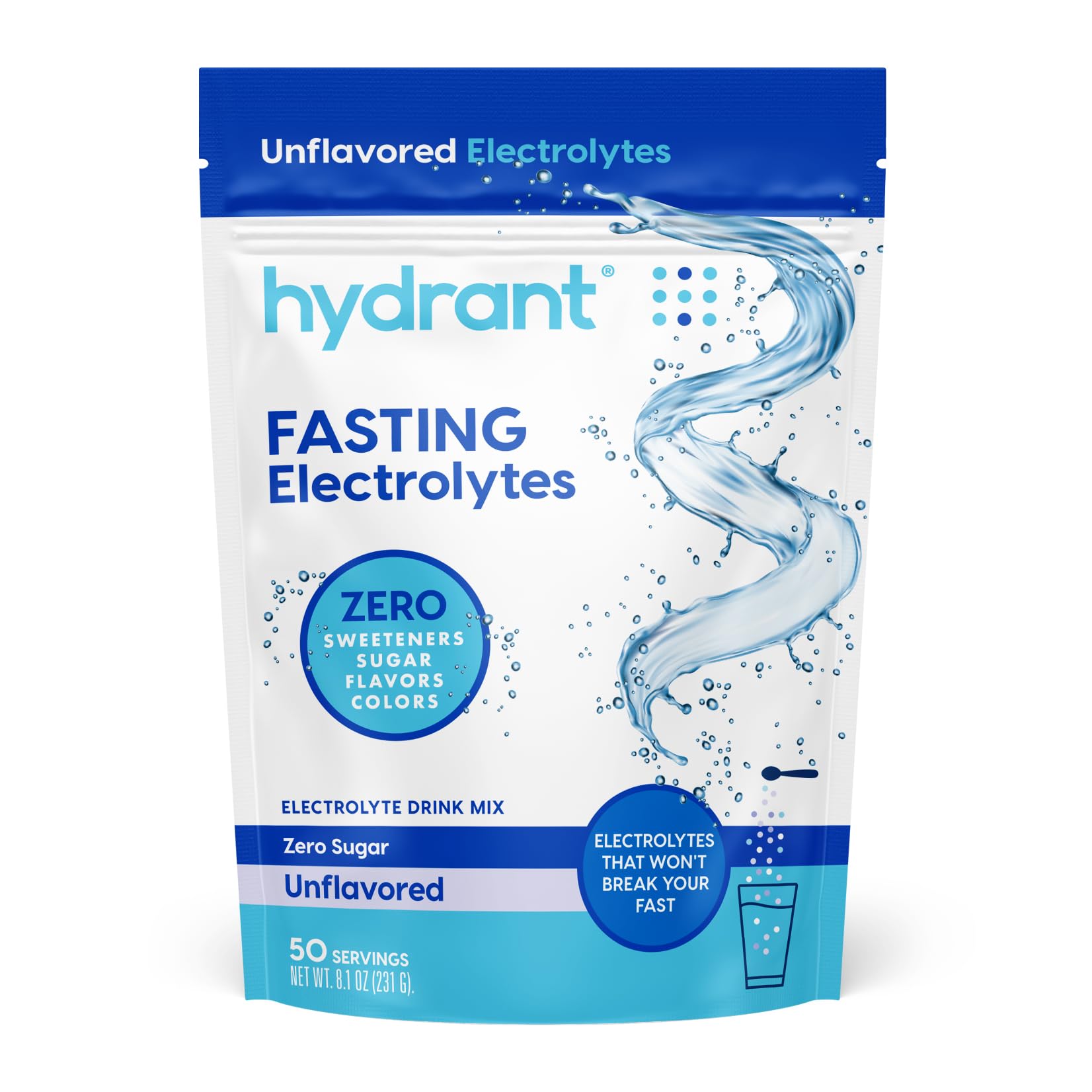 HYDRANT bulk fasting electrolyte powder tub for quick rehydration during fasting sessions.