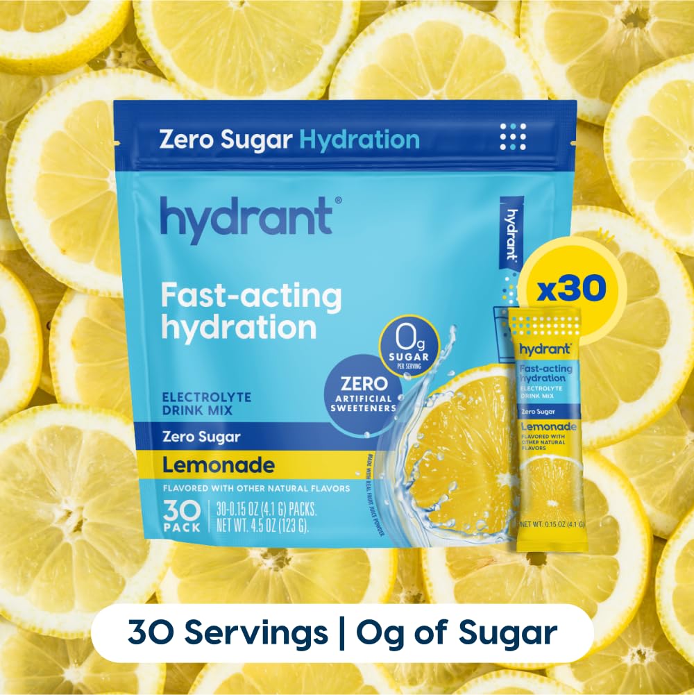 HYDRANT Lemonade stick dissolving in water with refreshing flavor release